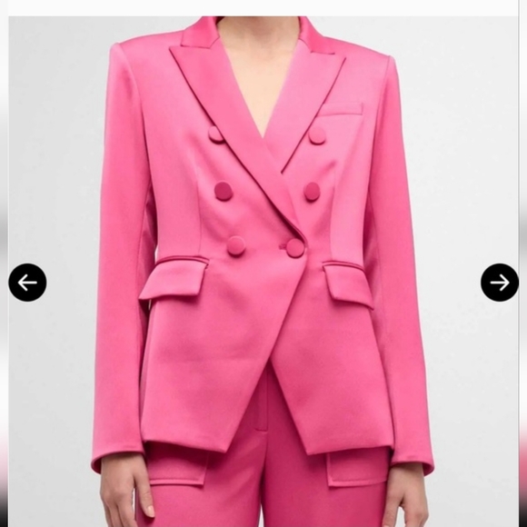 Veronica Beard Miller Deckay Satin Jacket Hibiscus US 6 No Size Tag SAMPLE - Picture 4 of 11